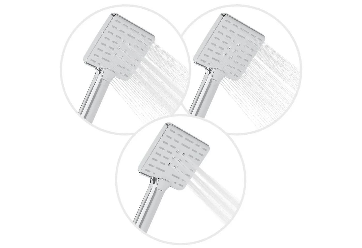 Wellgro Duschbrause Duschkopf Silber 3 Sprüheinstellungen - Bild 3