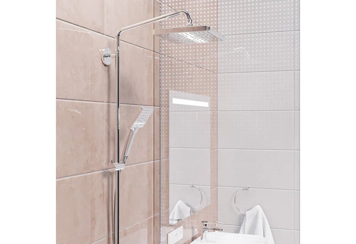 Wellgro Regendusche ABS-Kunststoff Chrom/Schwarz - Bild 4