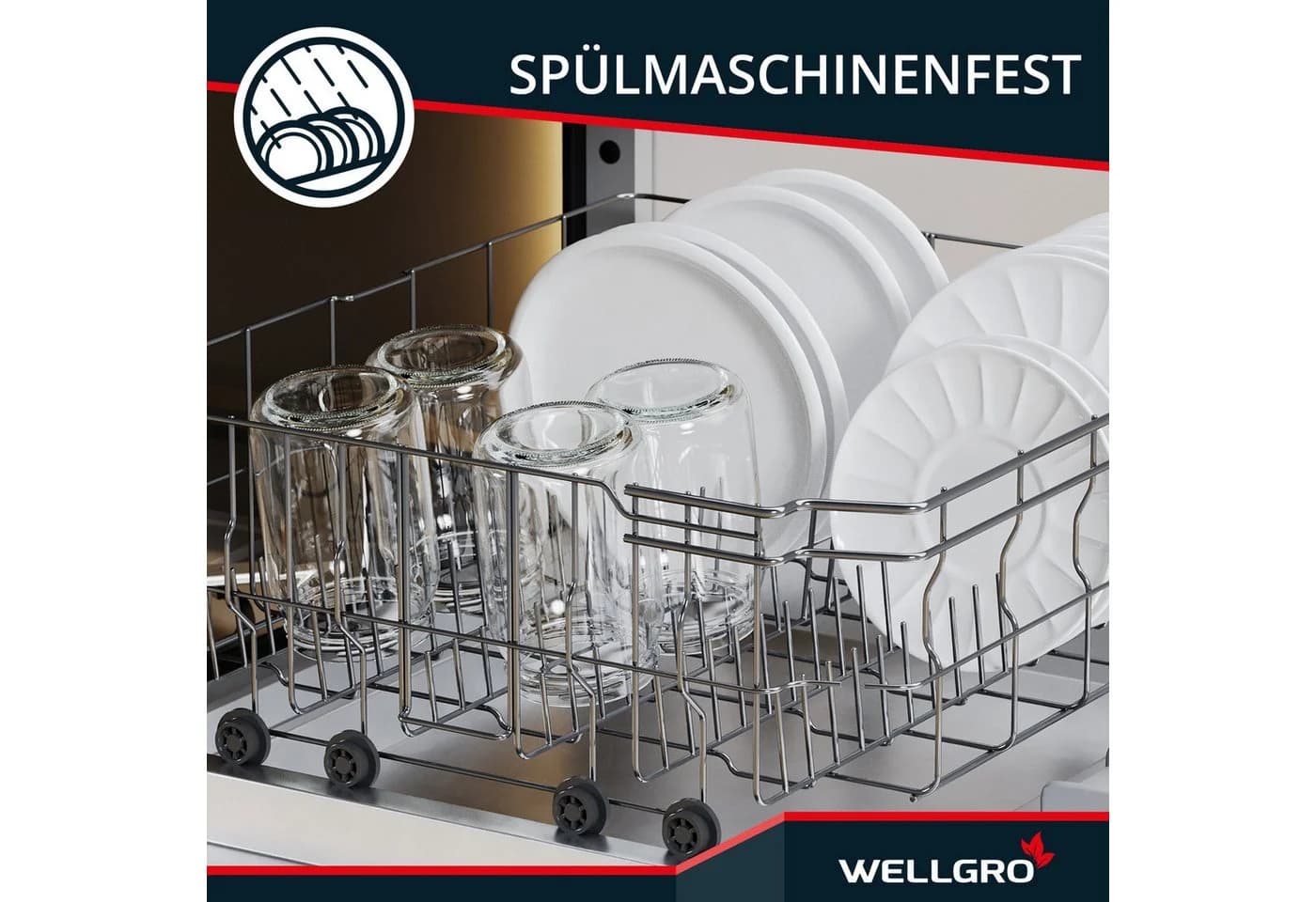 Wellgro Einmachgläser Set 25-tlg. mit Schraubdeckel TO 82, rot kariert - Bild 3