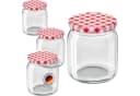 Wellgro Einmachglas-Set 12-tlg. TO 82 Schraubdeckel rot kariert Glas Bild 2