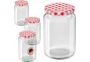 Wellgro Einmachglas-Set 6-tlg. TO 82 Schraubdeckel rot kariert Glas Bild 2