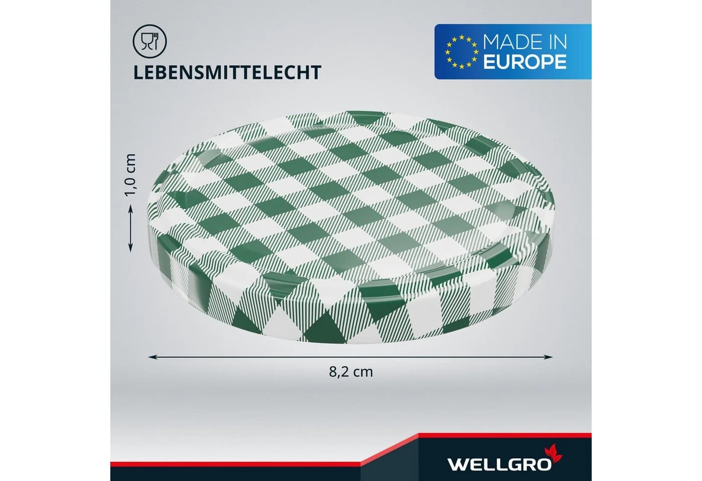 Wellgro Einmachdeckel TO 82 Twist-Off Metallgrün 50-tlg.