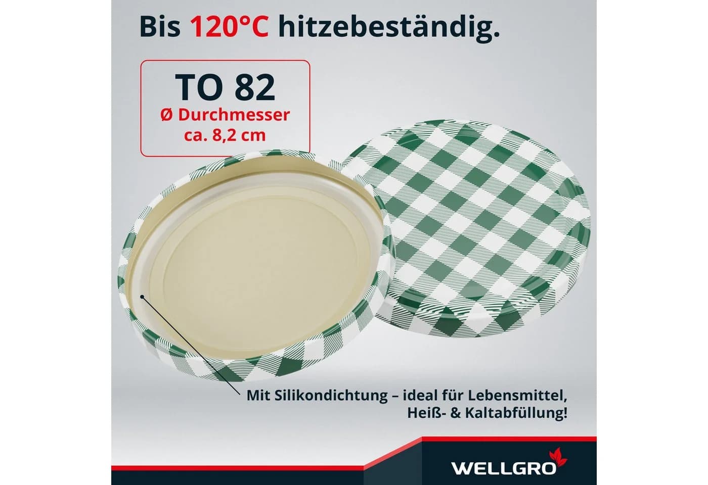 Wellgro Einmachdeckel TO 82 Twist-Off Metallgrün 50-tlg. - Bild 3