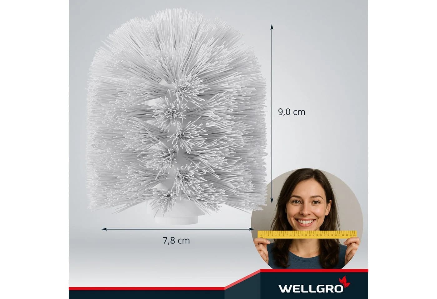 Wellgro WC-Reinigungsbürste Set 6-tlg. Schwarz/Weiß Edelstahl/Kunststoff