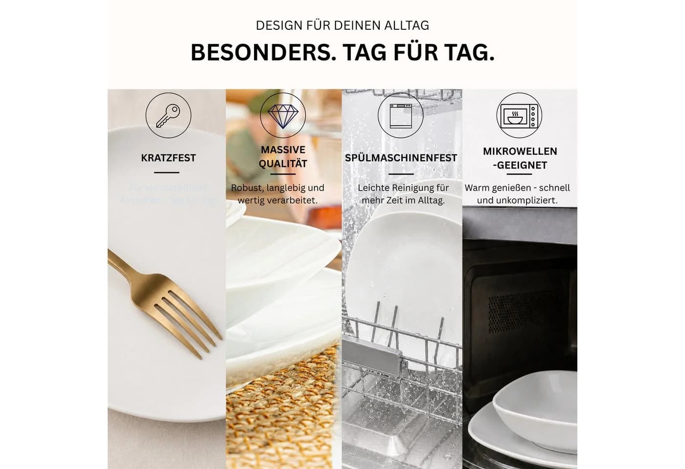 SÄNGER Tafelservice Bilgola 18-tlg. Weiß Porzellan 6 Pers. - Bild 3