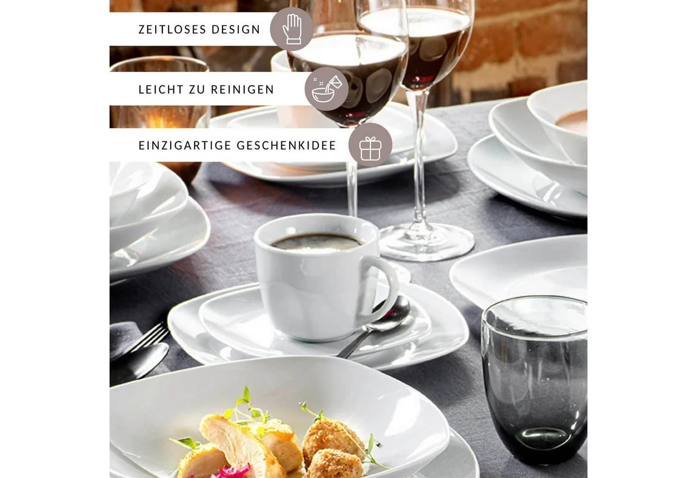 SÄNGER Kaffeeservice Bilgola 12-tlg. Weiß Porzellan - Bild 4