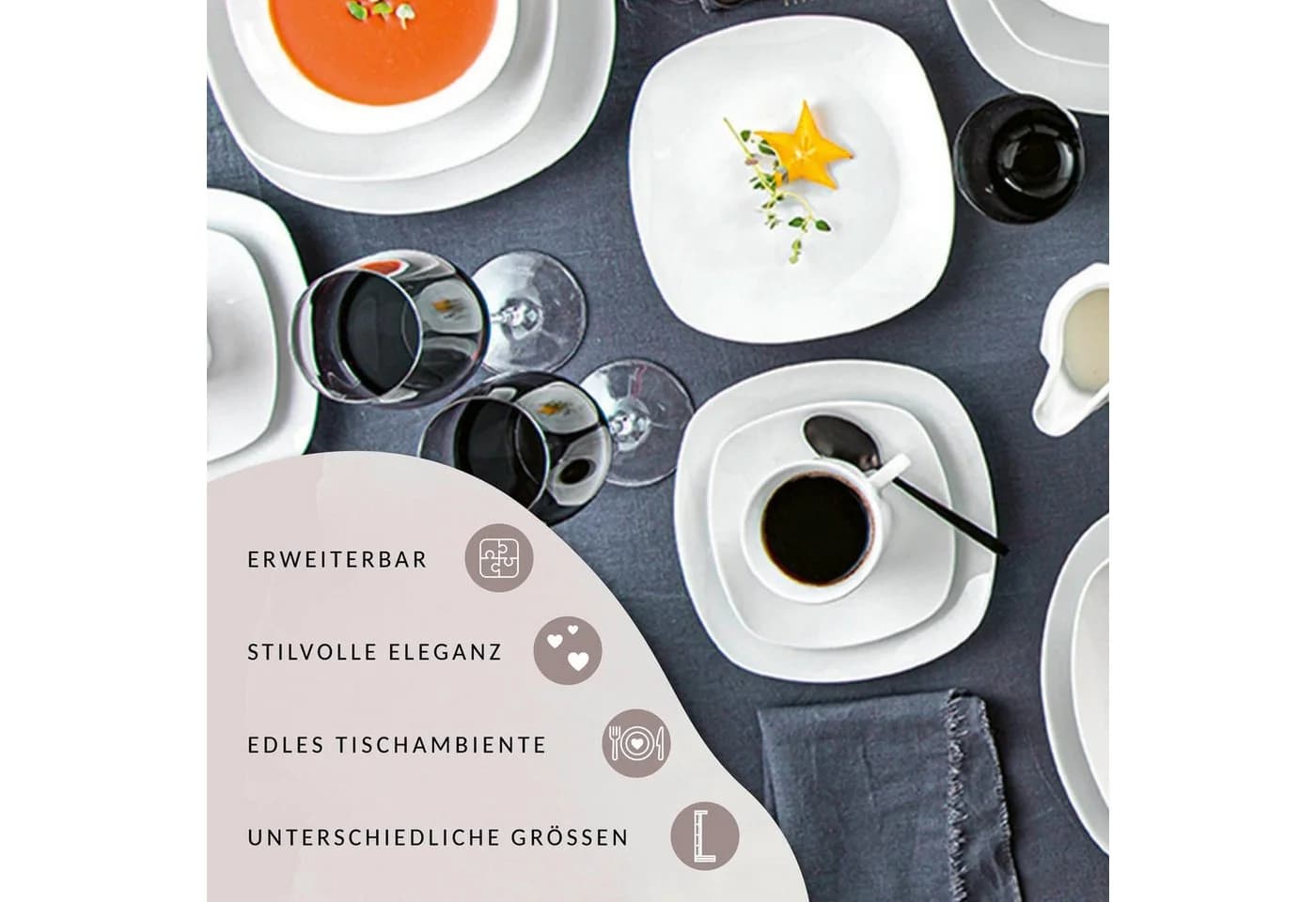 SÄNGER Kaffeeservice Bilgola 12-tlg. Weiß Porzellan - Bild 5