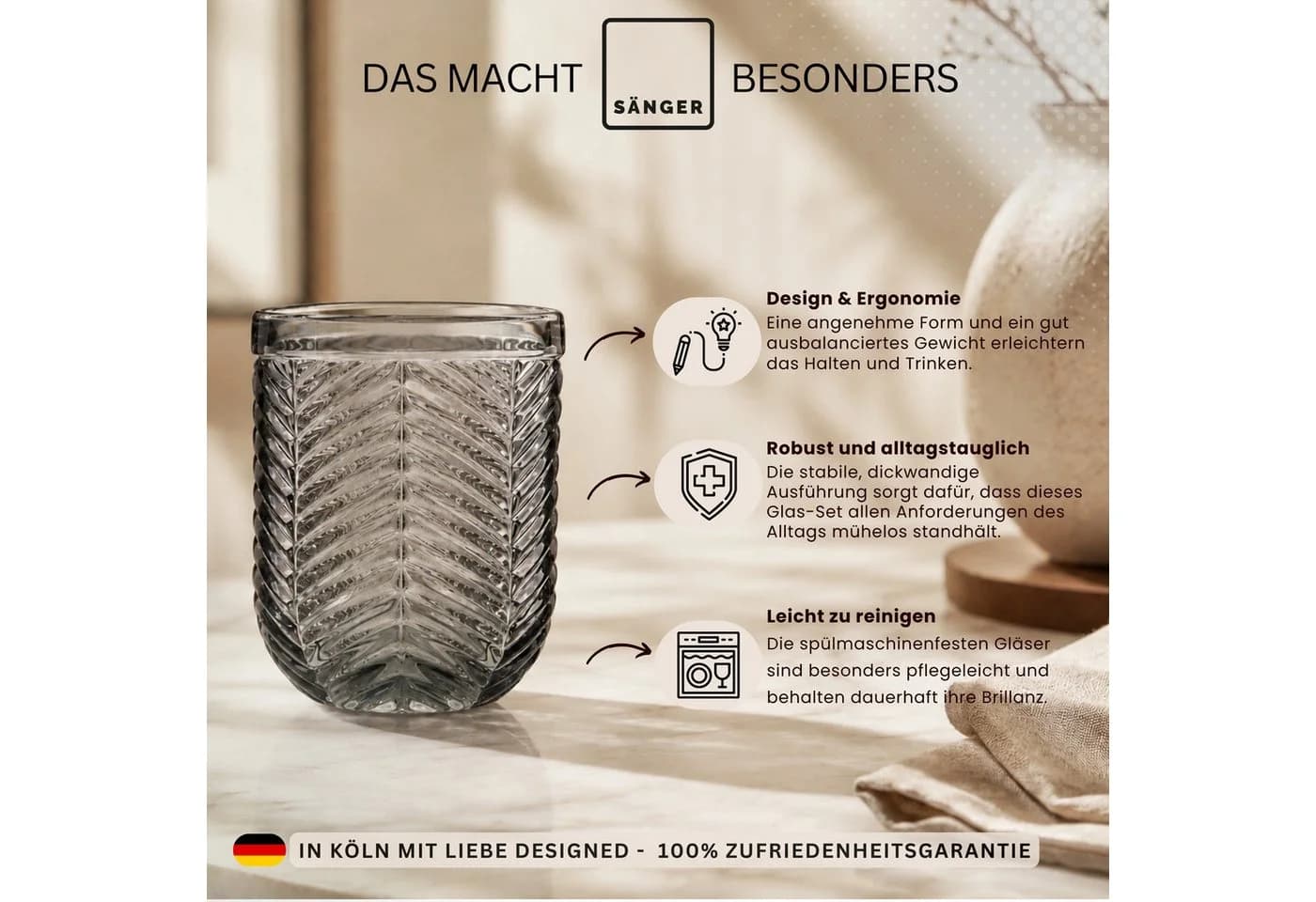 SÄNGER Gläser-Set Bunt 6-tlg. Trinkgläser Glas Mehrfarbig - Bild 3