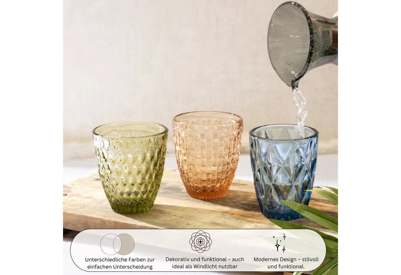 SÄNGER Gläser-Set Bunt 6-tlg. Trinkgläser Glas Mehrfarbig - Bild 5