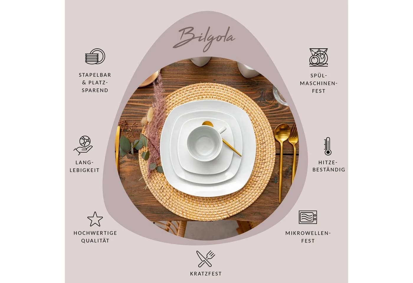 SÄNGER Bilgola Kaffeetassen-Set 6-tlg. Weiß Porzellan