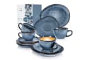 SÄNGER Kaffeeservice Darwin 12-tlg. Blau Steingut Handmade Bild 2