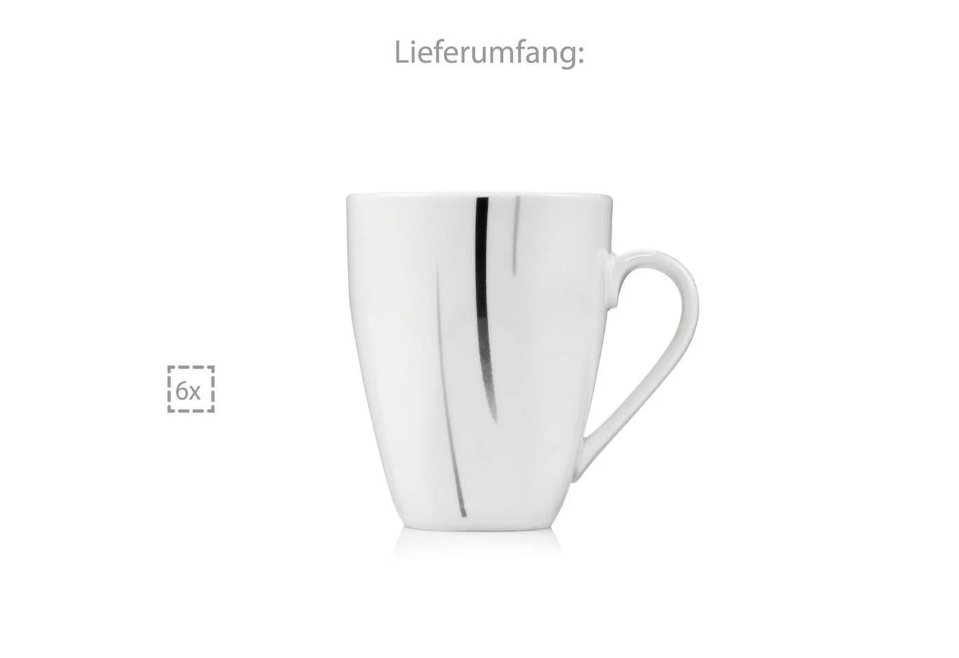 SÄNGER Becher Bilgola Black Lines 6-tlg. Weiß Porzellan - Bild 5