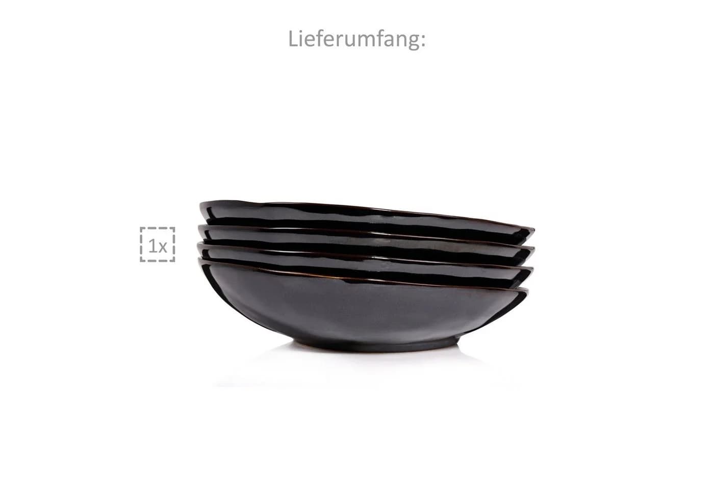 SÄNGER Pastateller Set Kopenhagen 4-tlg. Steingut Grün Grau - Bild 5