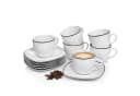 SÄNGER Kaffeeservice Bilgola Black Rim Tassen Set 12-tlg. Weiß Schwarz Bild 2