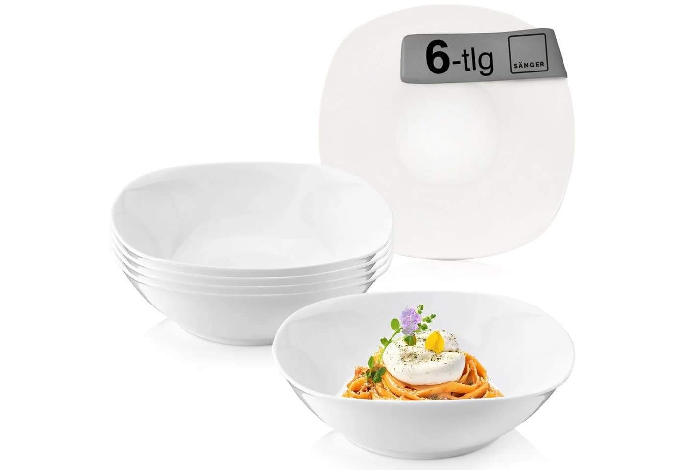 SÄNGER Pastateller Set Bilgola Weiß 6-tlg. Porzellan - Bild 2