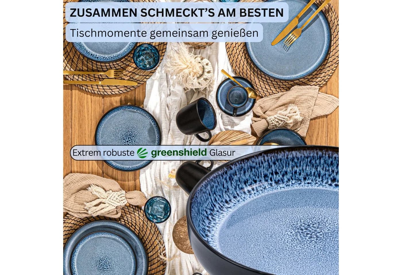 SÄNGER Pastaschalen Set 6-tlg. Aruba Schwarz Karibik Design Steingut - Bild 3
