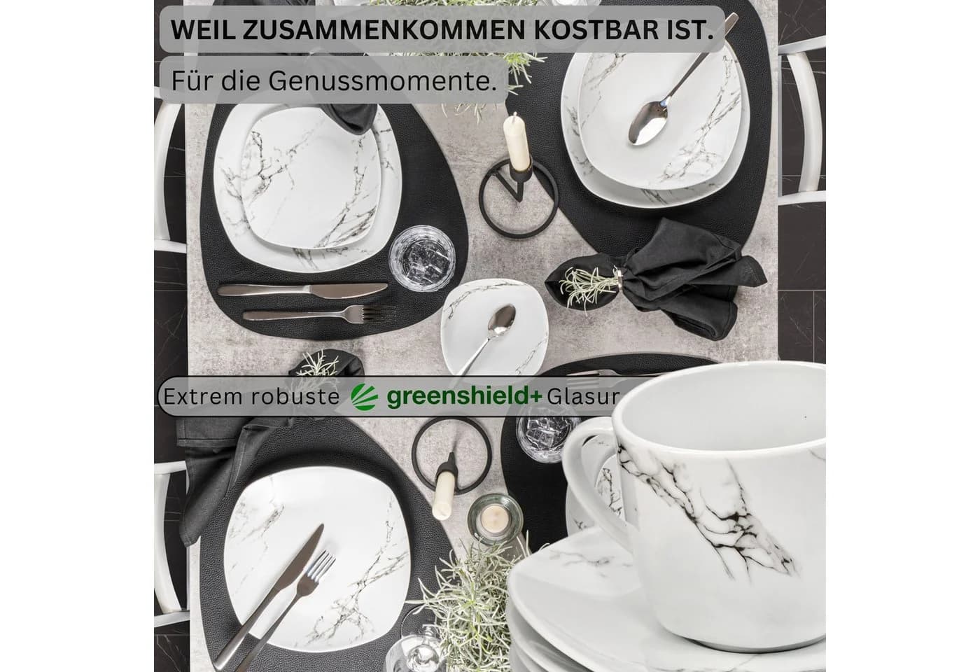 SÄNGER Tasse Bilgola Marmor 12-tlg. Weiß Porzellan Set - Bild 3