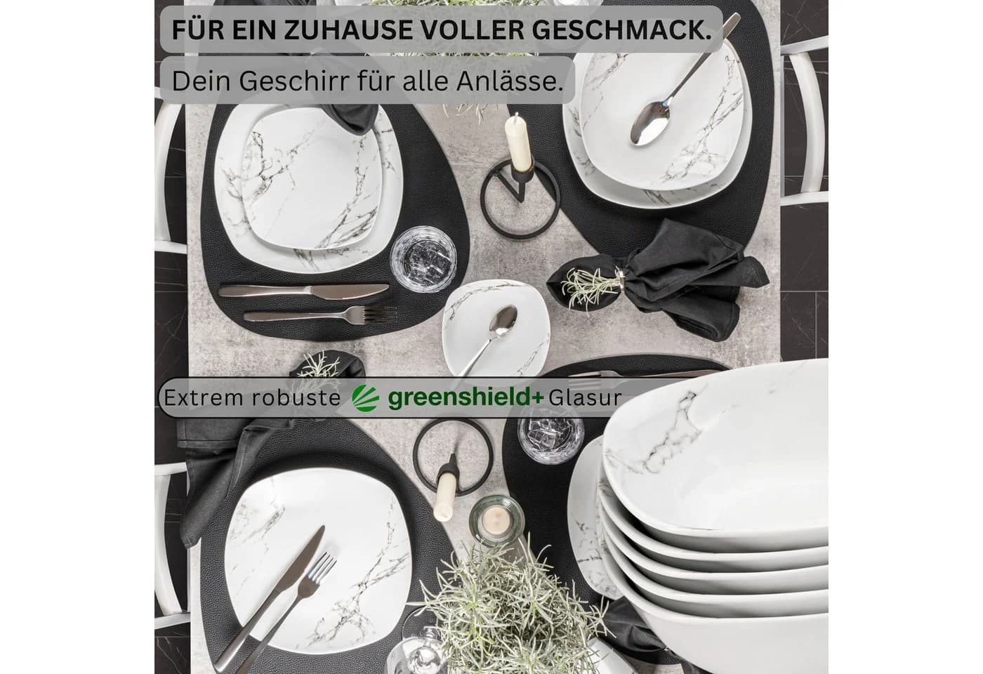 SÄNGER Müslischale Bilgola Marmor 6-tlg. Weiß Porzellan - Bild 3