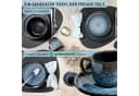 SÄNGER Espressotassen Set Osaka 12-tlg. Steingut Schwarz-Blau Bild 3