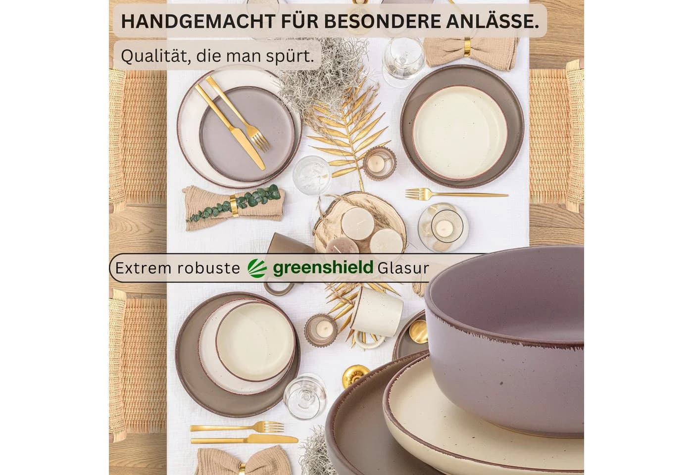 SÄNGER Geschirr-Set Bombay 12-tlg. Beige Steingut - Bild 3