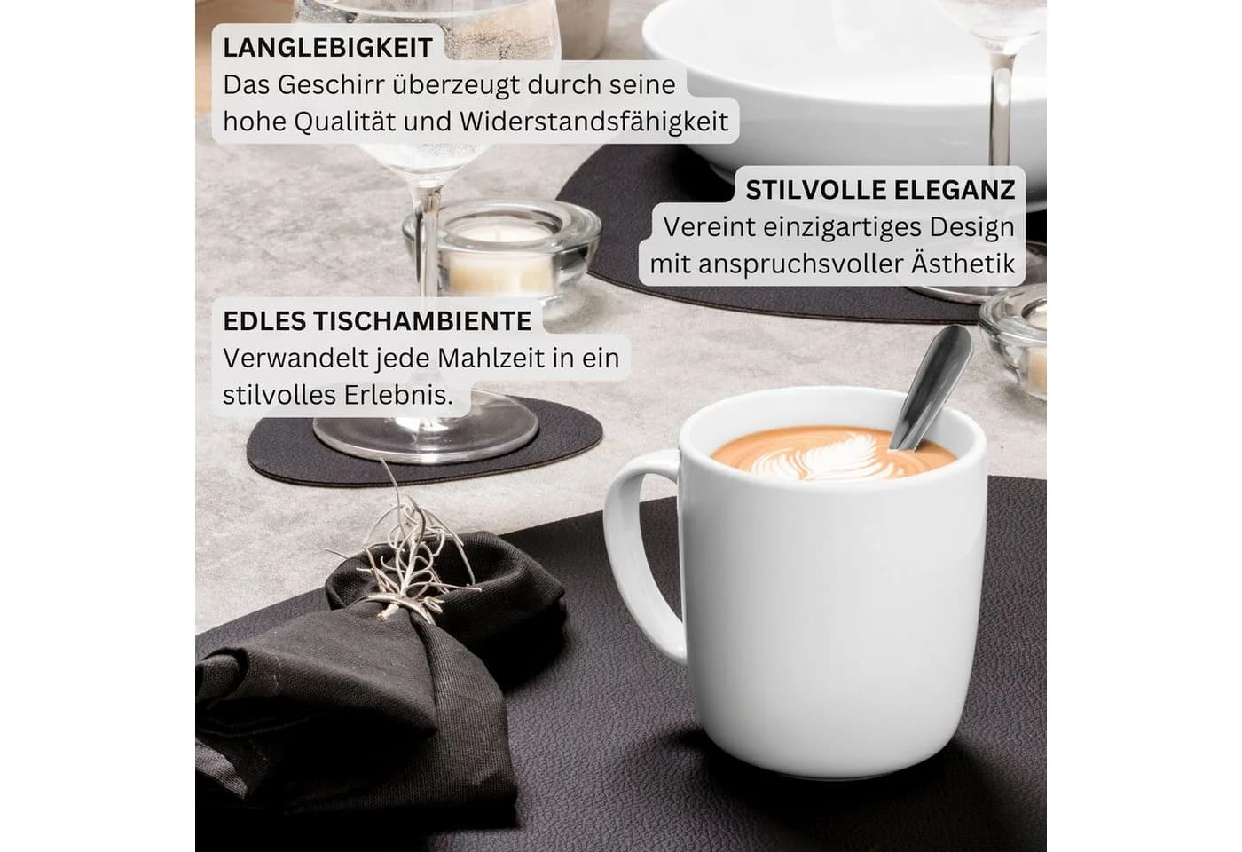 SÄNGER Becher Set Marlo 6-tlg. Weiß Porzellan - Bild 5