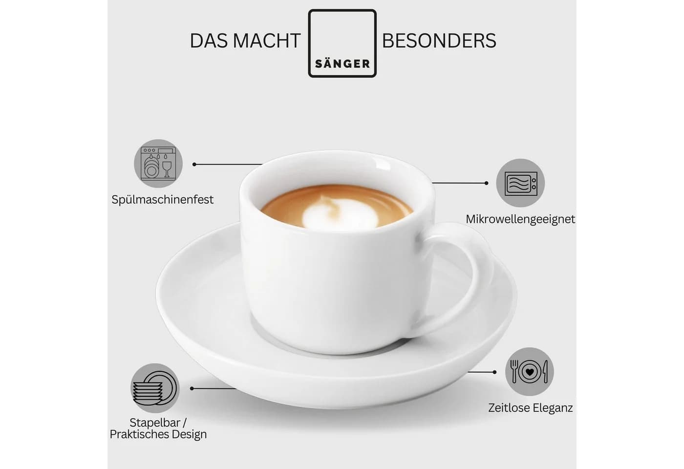 SÄNGER Kaffeeservice Marlo 12-tlg. Weiß Porzellan - Bild 4