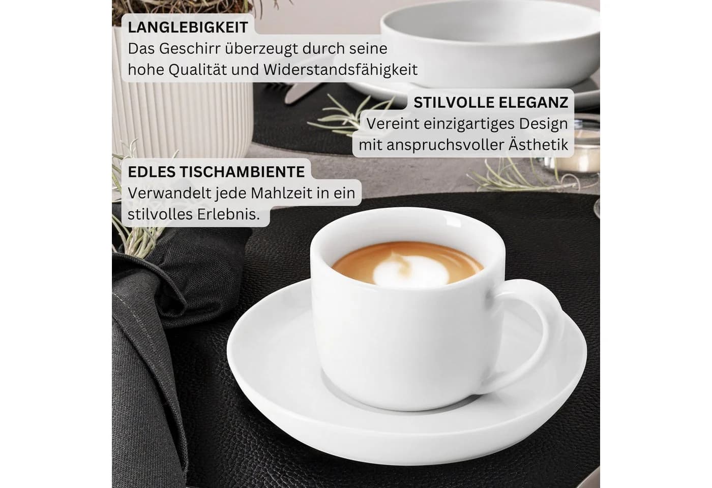 SÄNGER Kaffeeservice Marlo 12-tlg. Weiß Porzellan - Bild 5