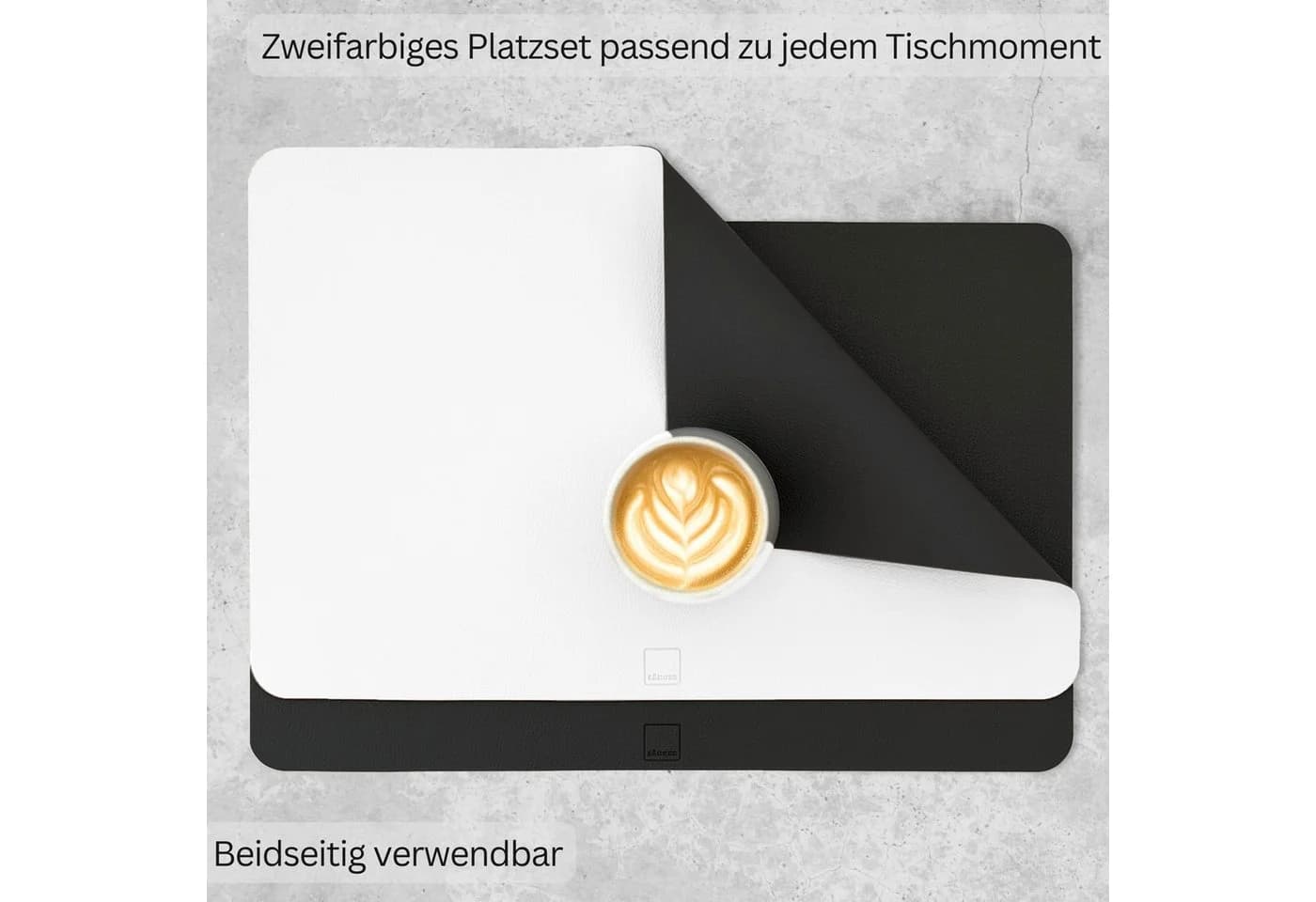 SÄNGER Platzset Kunstleder Schwarz-Weiß 44,5x30cm