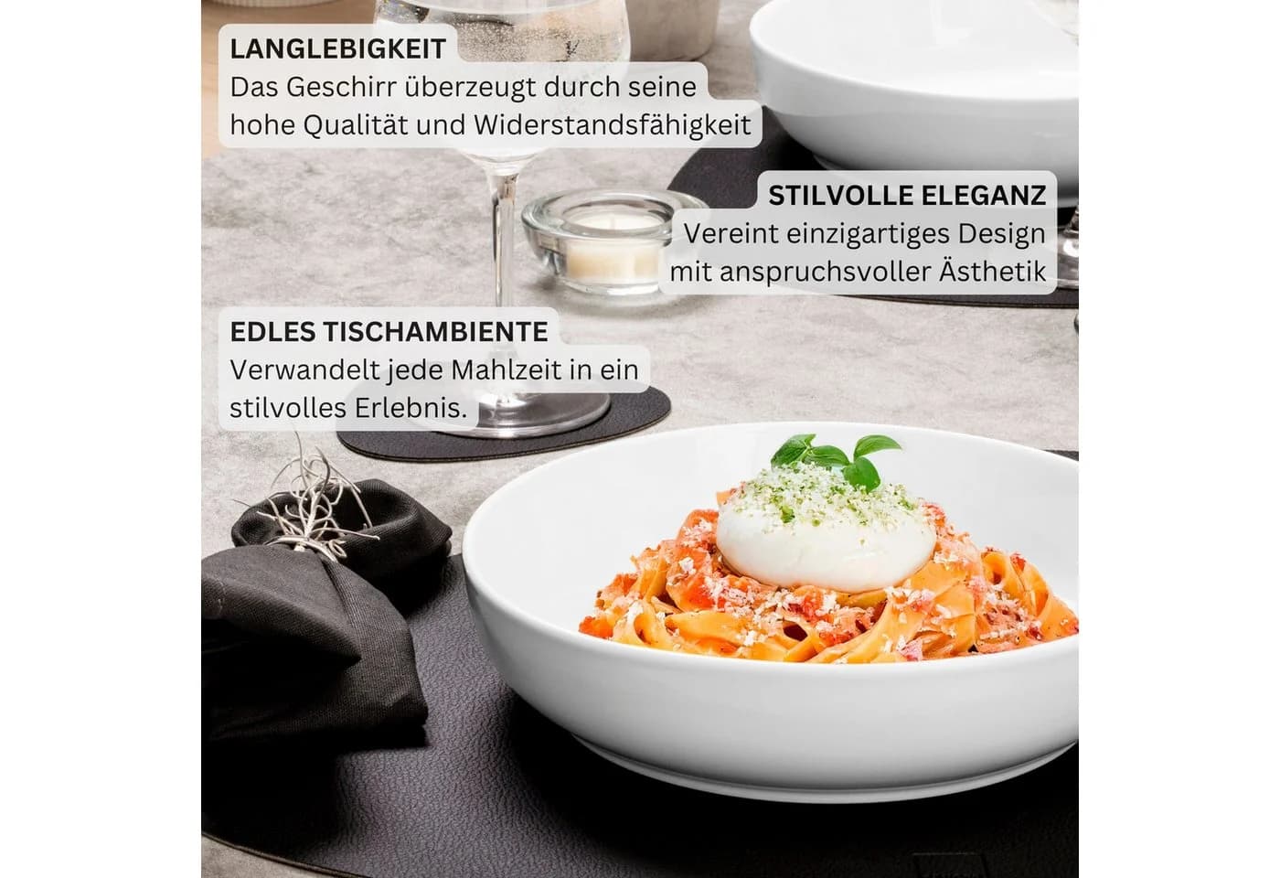 SÄNGER Pastaschalen 6er-Set Weiß Porzellan Marlo - Bild 5