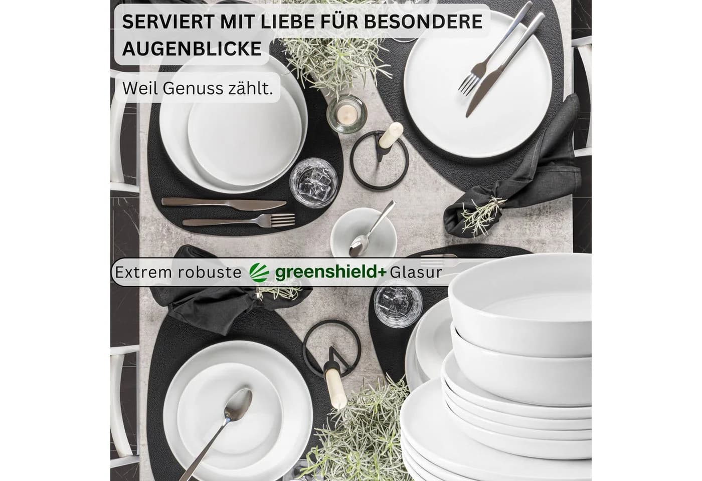 SÄNGER Tafelservice Marlo Geschirrset 24-tlg. Weiß Porzellan - Bild 3
