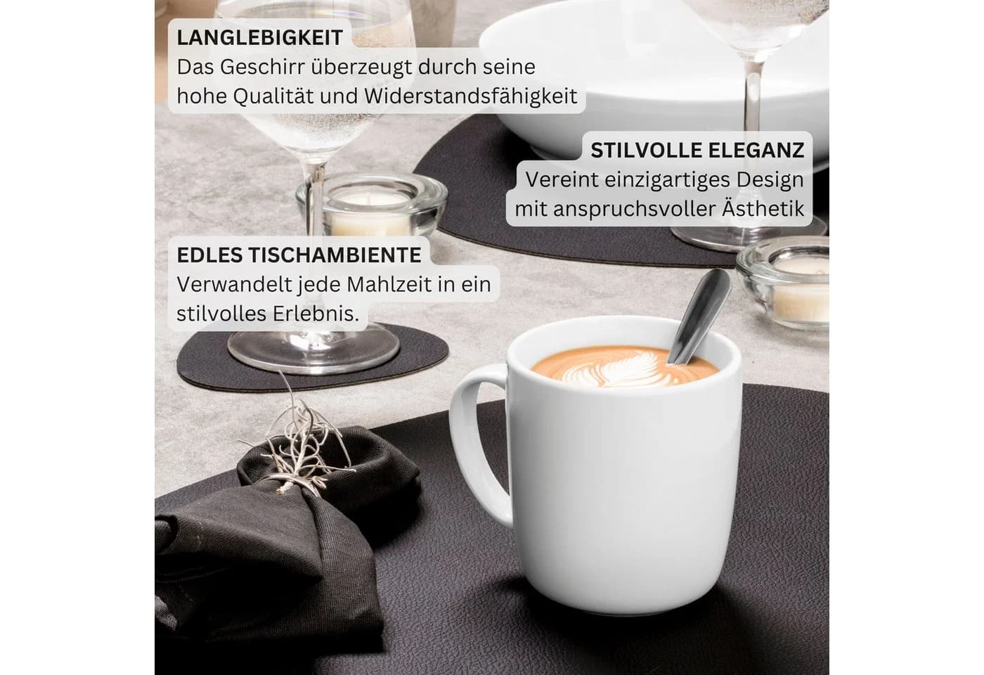 SÄNGER Tafelservice Marlo Geschirrset 24-tlg. Weiß Porzellan - Bild 5