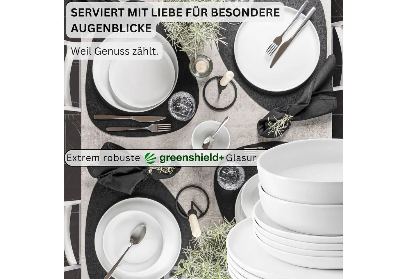 SÄNGER Tafelservice Marlo 36-tlg. Geschirrset Weiß Porzellan - Bild 3