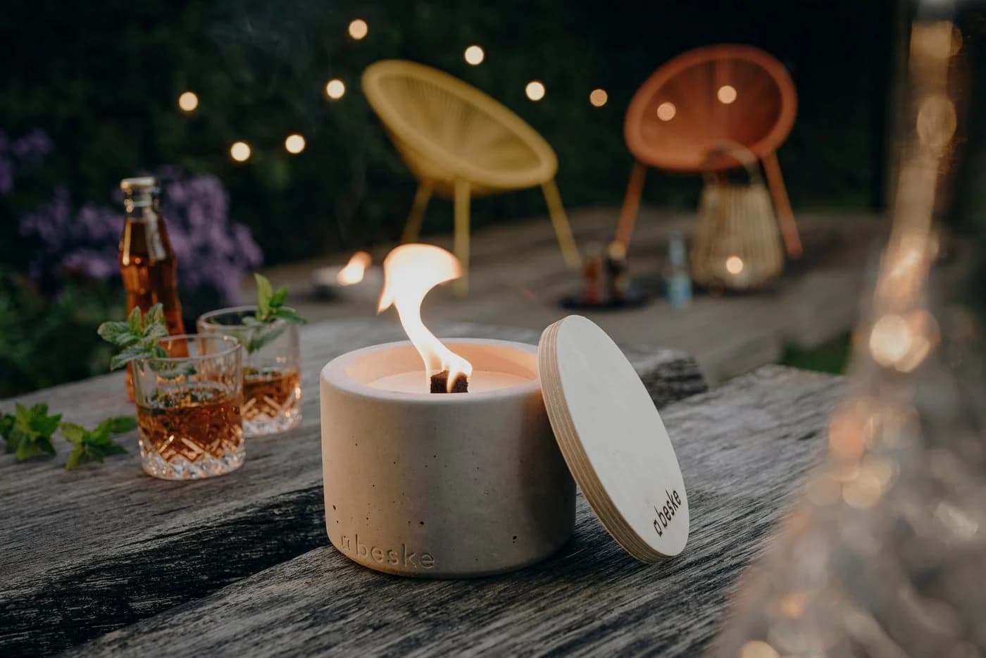 beske Outdoorkerze Betonfeuer Solo Dauerdocht Grau - Bild 5