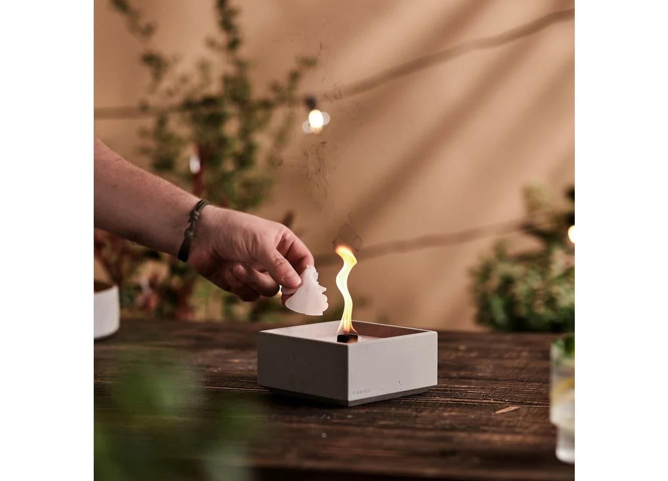 beske Outdoorkerze Betonfeuer® - Meru mit Dauerdocht, Wachsrecycling - Bild 3