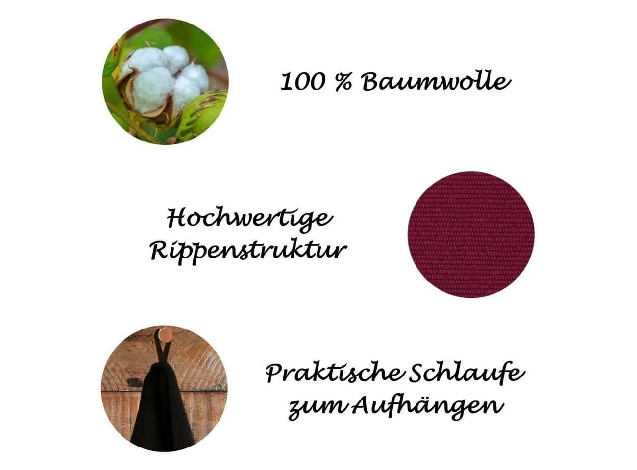 Engelland Geschirrtuch Küchentuch Orange 100% Baumwolle Rippenstruktur