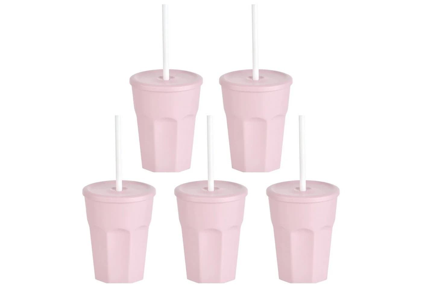 Engelland Becher 5-tlg. Rosa mit Deckel und Strohhalm - Bild 2