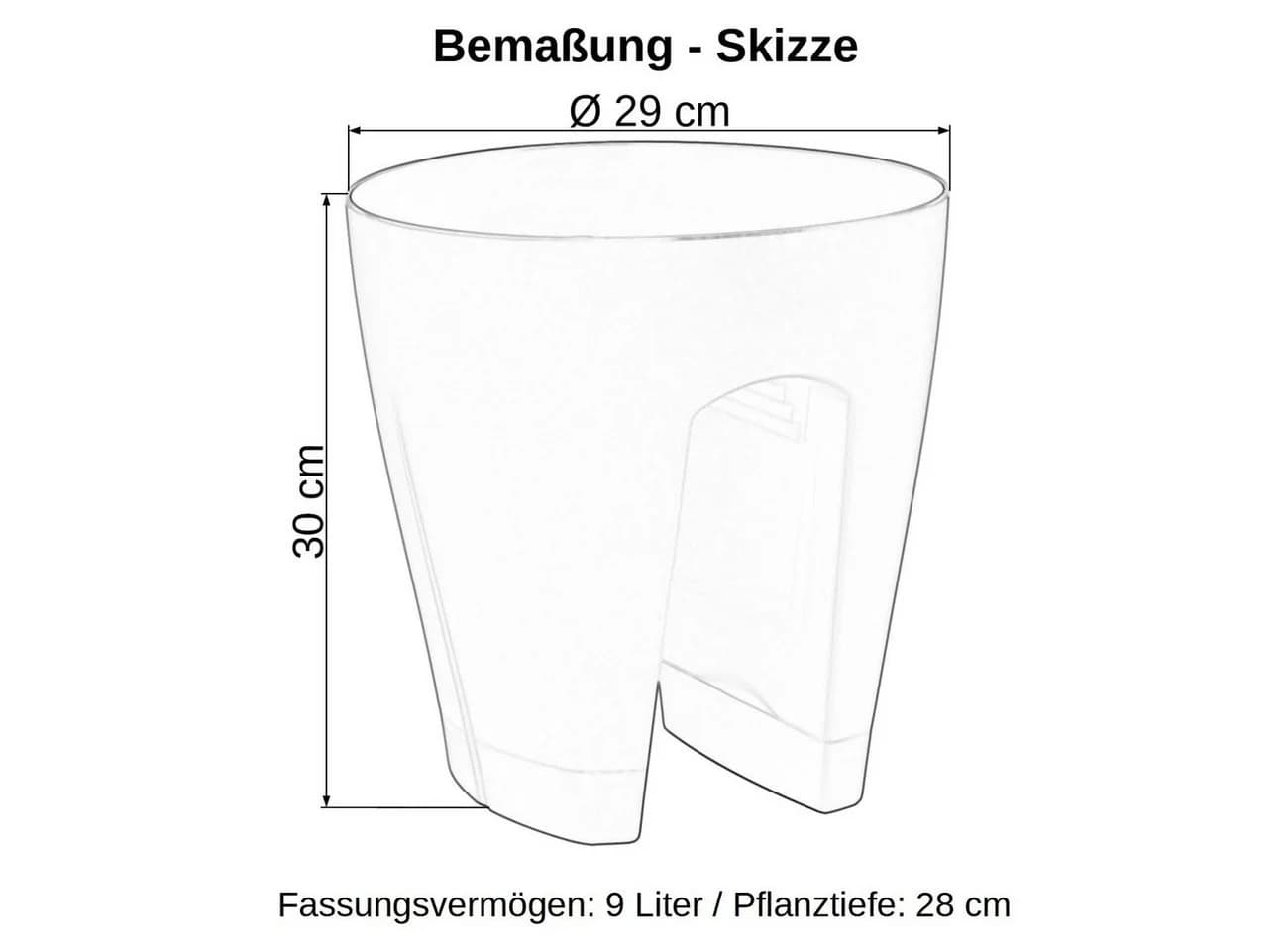 Engelland Blumentopf Geländertopf mit Wasserauffangschalen - Bild 4