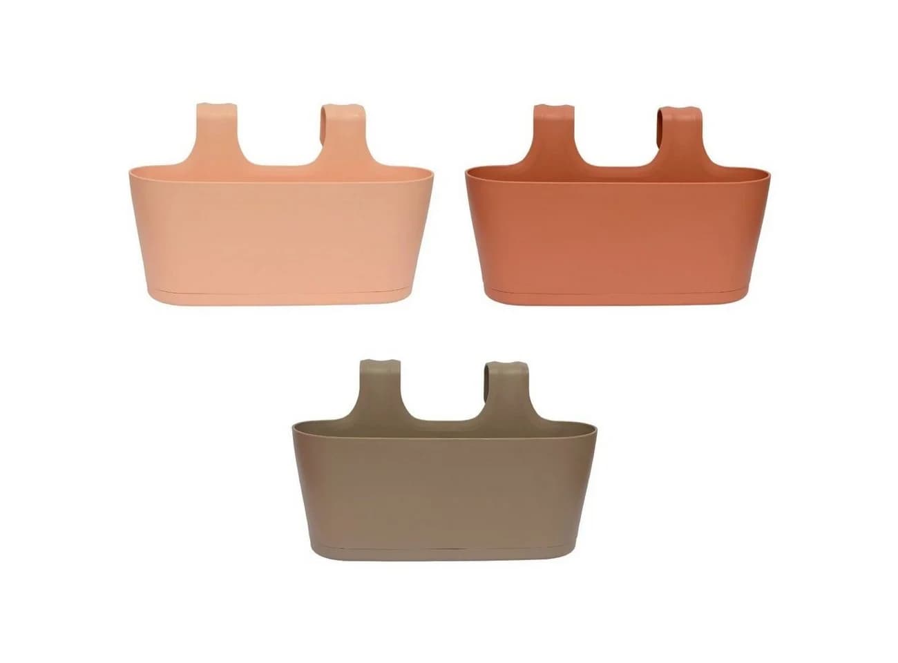 Engelland Blumenkasten Set 3-tlg. Hängekasten UV-beständig Braun/Bunt - Bild 2