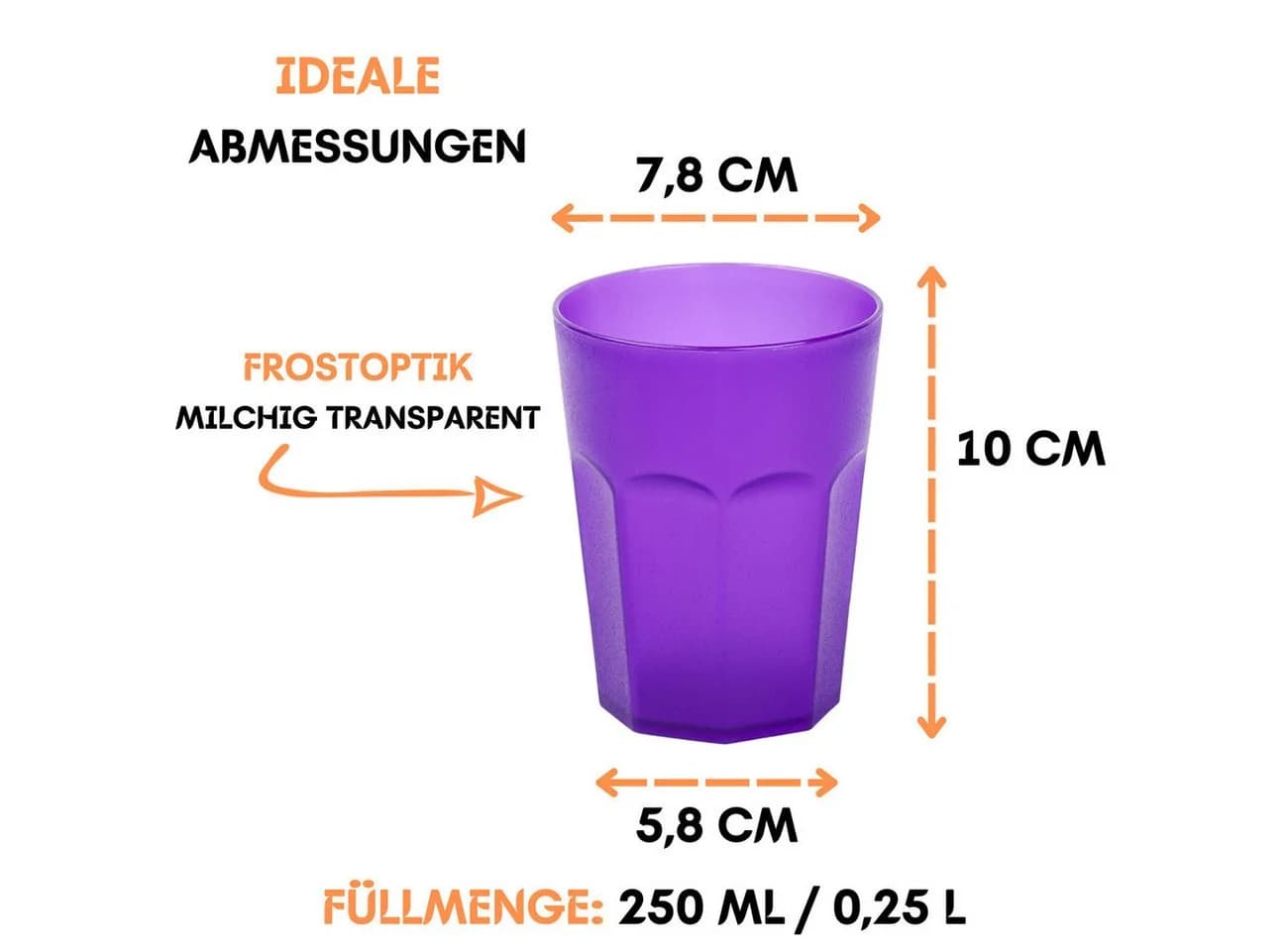 Engelland Mehrwegbecher 10-tlg. Neon Violett Kunststoff BPA-frei - Bild 5