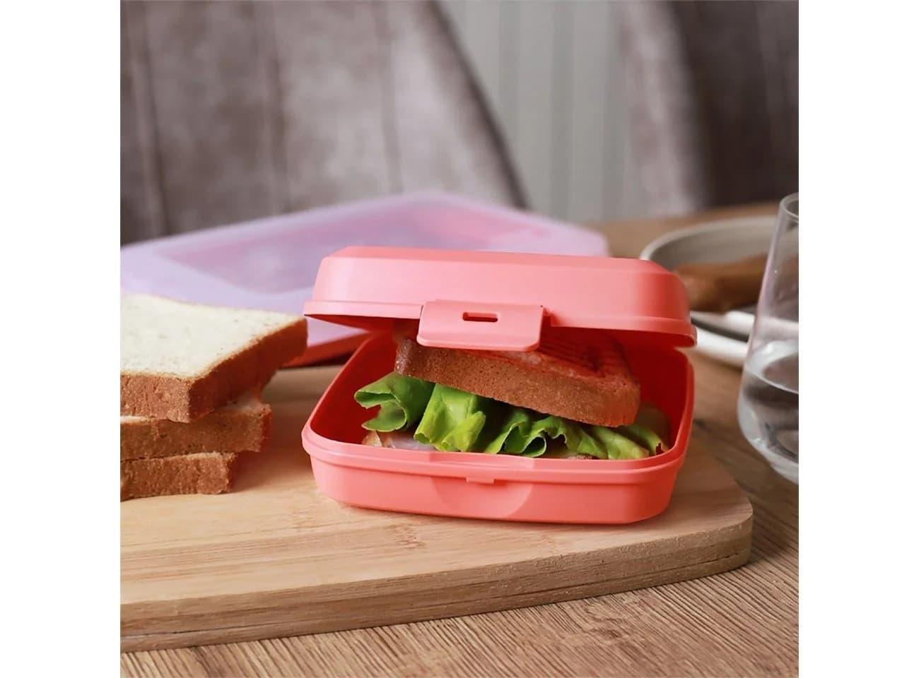Engelland Lunchbox Brotdose 3-tlg. BPA-frei Kunststoff beige/braun