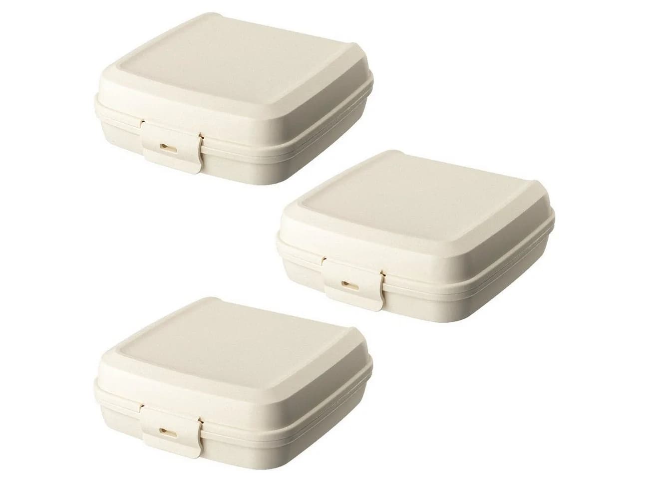 Engelland Lunchbox Brotdose 3-tlg. BPA-frei Kunststoff beige/braun - Bild 2