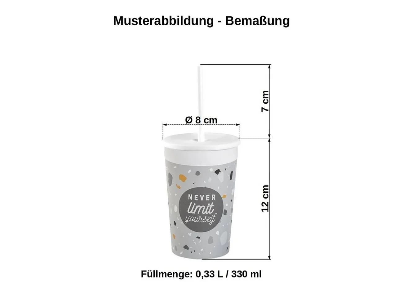 Engelland Kinderbecher 5-tlg. mit Deckel & Strohhalm Bunt Kunststoff BPA-frei - Bild 3