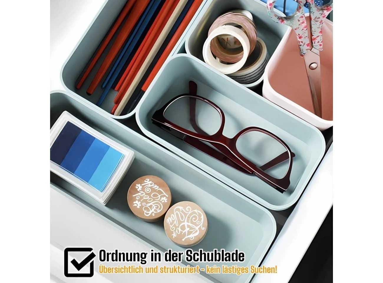 Engelland Schubladeneinsatz Organizer Set 16-tlg. Lila BPA-frei