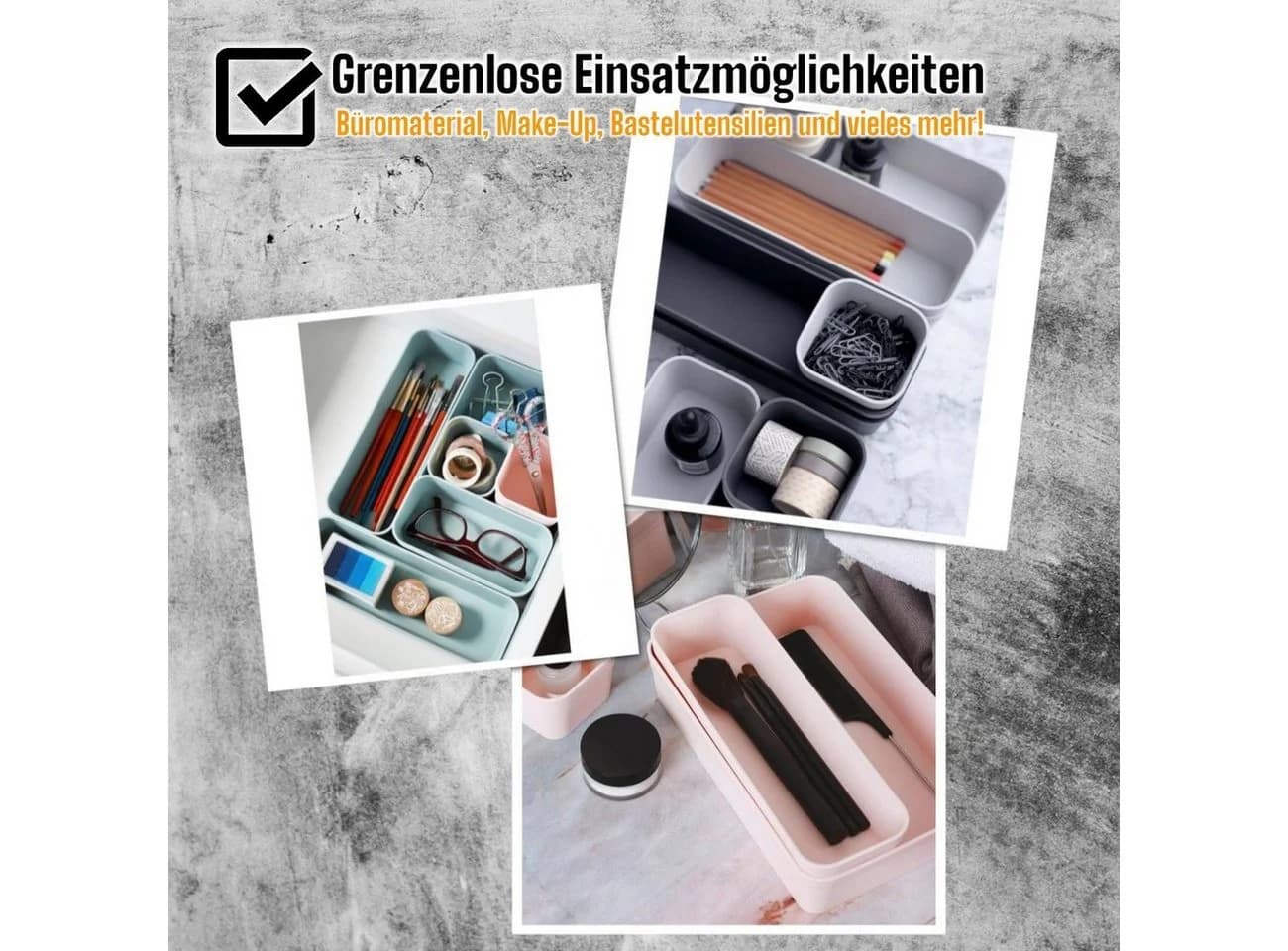 Engelland Schubladeneinsatz Organizer Set 16-tlg. Lila BPA-frei - Bild 3