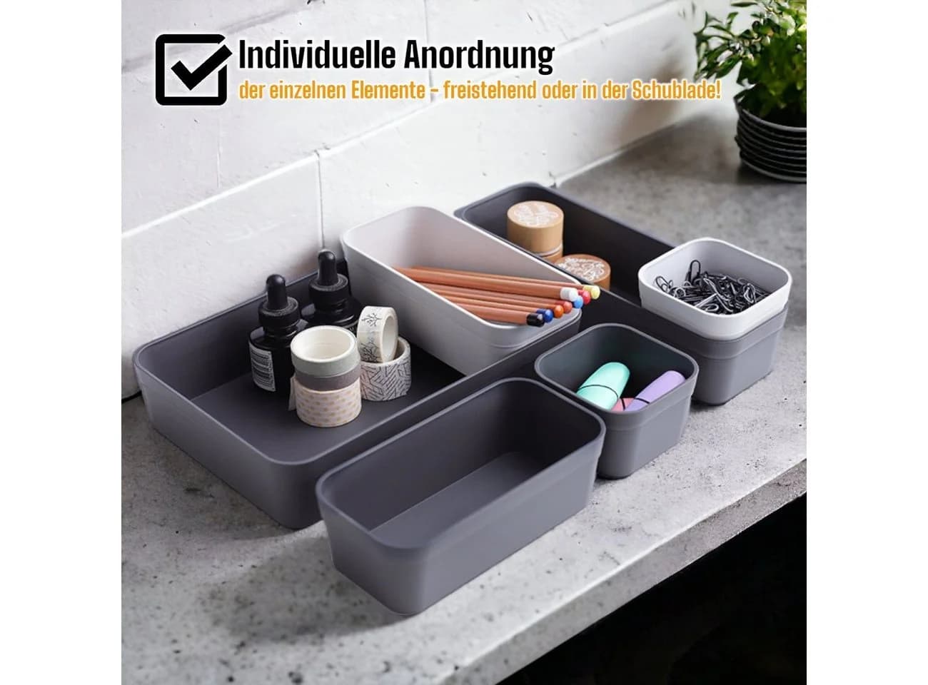 Engelland Schubladeneinsatz Organizer Set 16-tlg. Lila BPA-frei - Bild 5