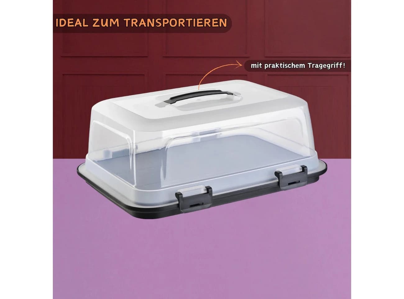 Engelland Kuchentransportbox mit Griff und Klick-Verschluss - Bild 4
