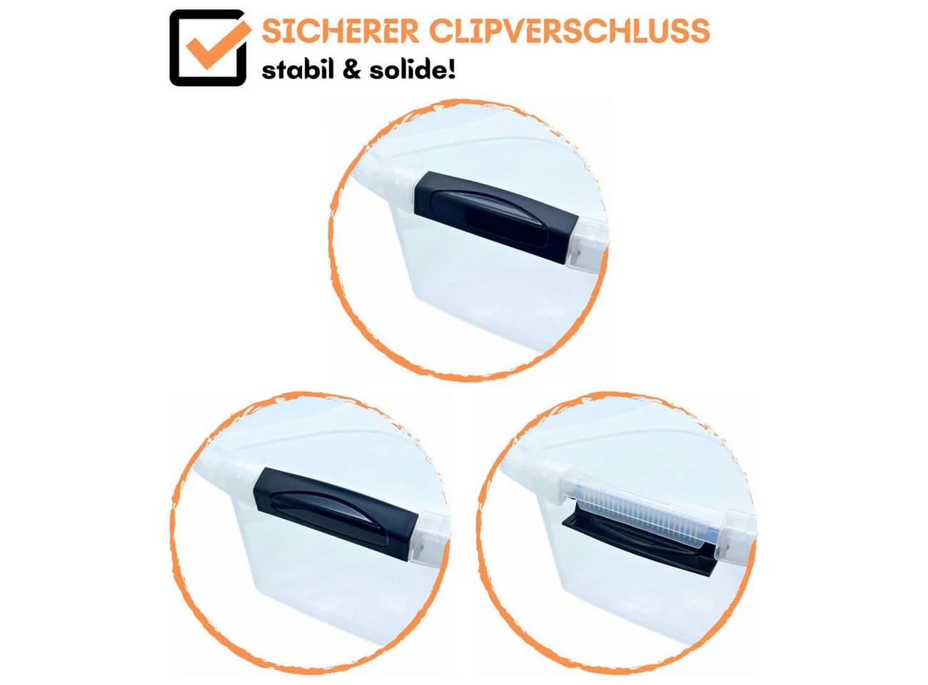 Engelland Aufbewahrungsbox Transparent mit Deckel und Verschluss-Clips - Bild 3
