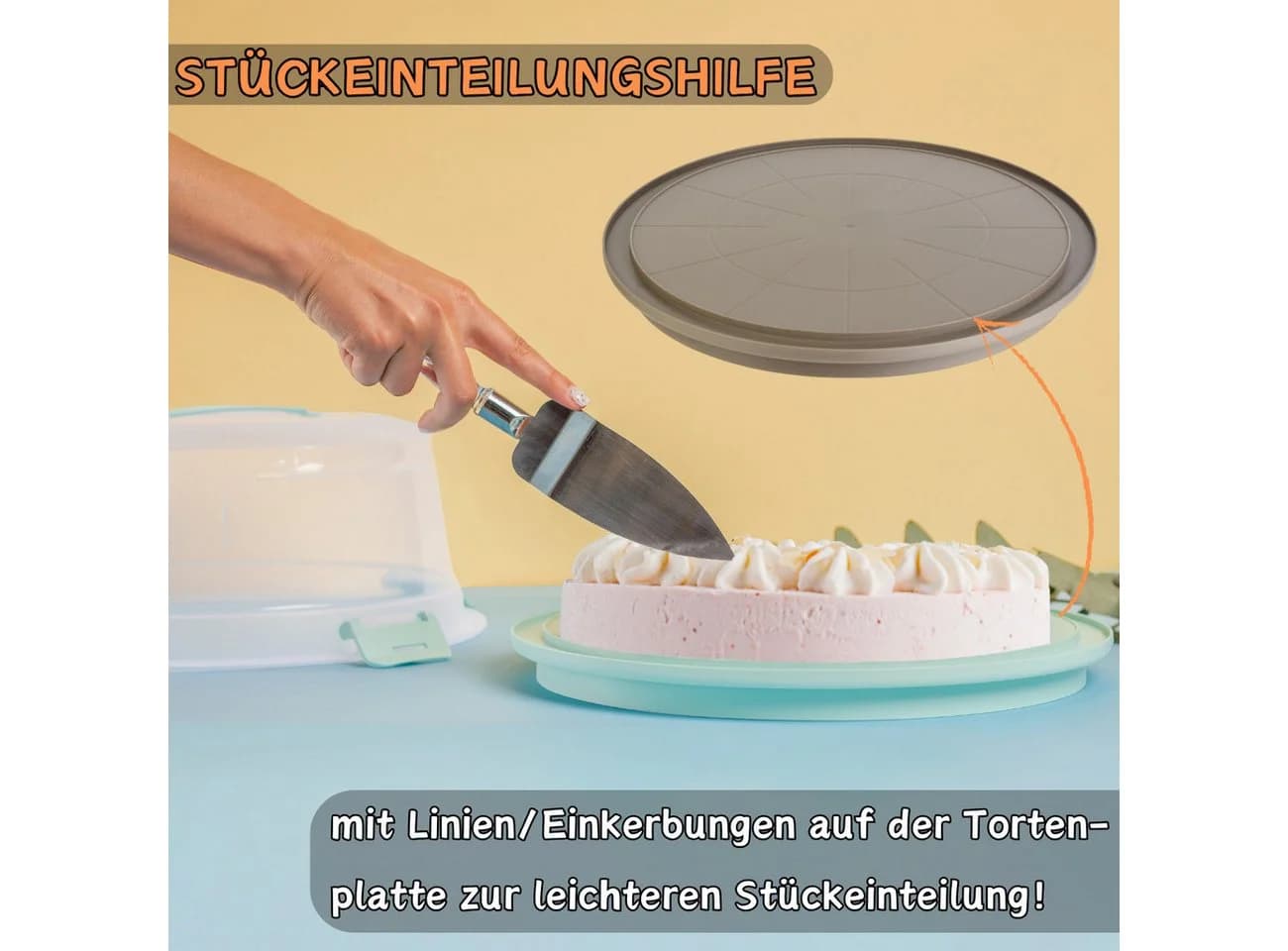 Engelland Kuchentransportbox Rund mit Griff und Klickverschluss - Bild 3