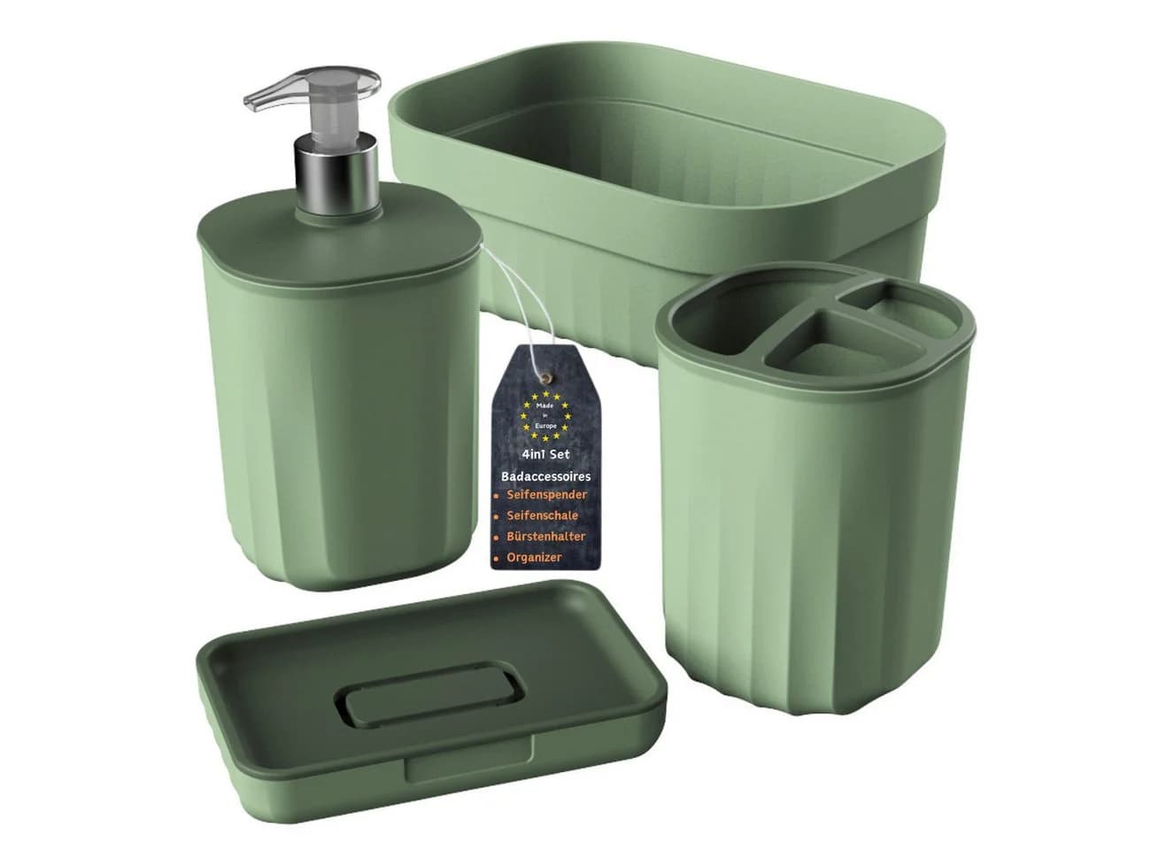Engelland Badaccessoire-Set 4-teilig Rillenoptik - Bild 2
