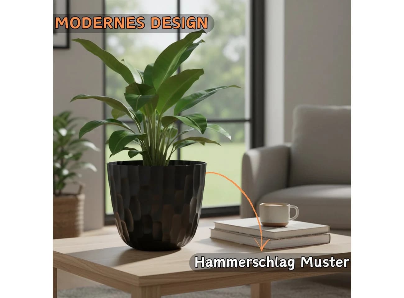 Engelland Blumentopf Hammerschlag-Optik mit Bewässerungssystem - Bild 3